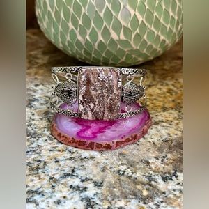 Hand Crafted Silver and Brown Bracelet